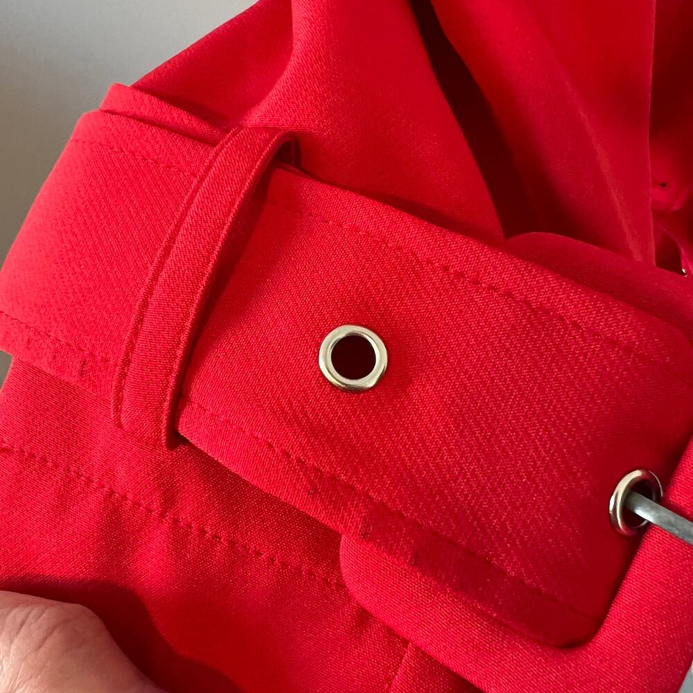 New without tags Walter Baker Freya Red Trench Coat Jacket Size Small - Picture 10 of 16